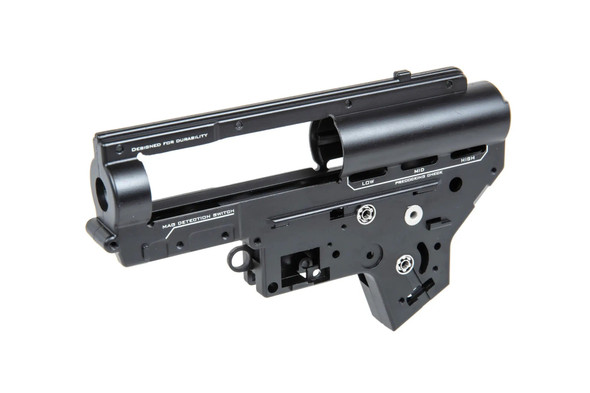 Specna Arms Aether V2 skeleton gearbox shell with 8mm J-Cage bearings - left side