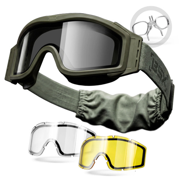 HK Army BSX Tango thermal airsoft goggles olive with 3 lens kit