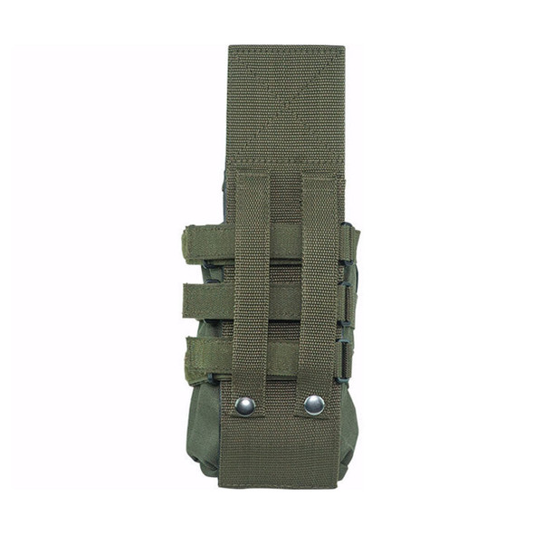 AIR RAID Universal Tank Pouch in olive for paintball remote lines and airsoft HPA setups - Rear View