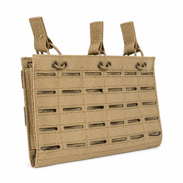 AIR RAID Laser Cut Triple Rifle Magazine Pouch in tan with MOLLE slots and shock cord retention