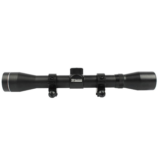 Killhouse Weapon Systems 4x32 rifle scope with Picatinny mount rings