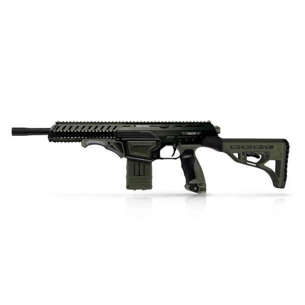 Dye DAM Paintball Gun - Black/Olive Forest Fade as seen on Badlands Paintball Canada