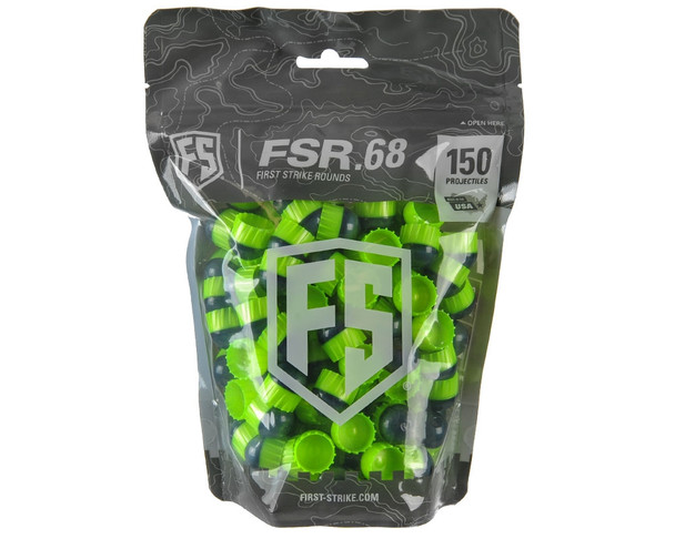 First Strike Rounds - 150ct Smoke/Green-Green as seen on Badlands Paintball Canada