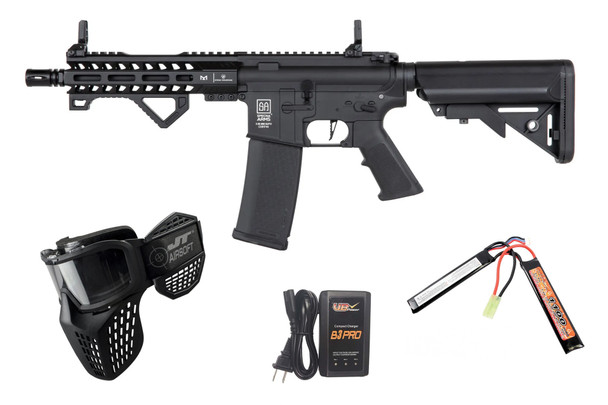 Specna Arms C17 CORE HAL ETU Airsoft Starter Package with Goggles, Battery, and Charger – Black