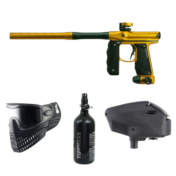 Empire Mini GS Paintball Gun Package Honey Gold/Pine Green with Mask Tank and Loader