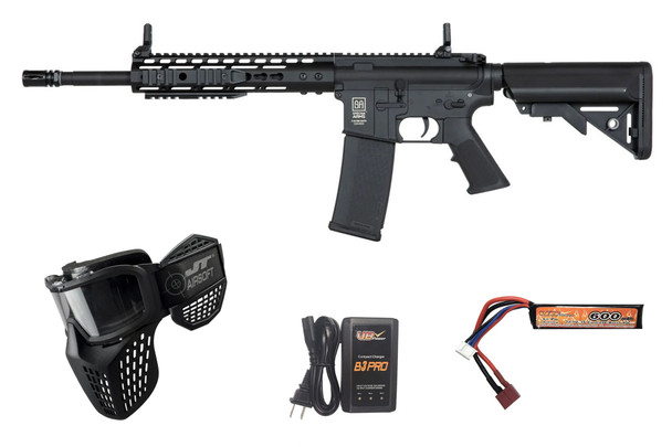 Specna Arms C09 CORE ETU Airsoft Starter Package with Goggles, Battery, and Charger – Black