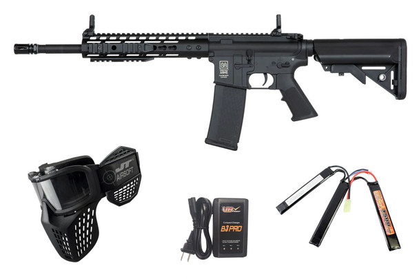 Specna Arms C09 CORE ETU Airsoft Starter Package with Goggles, Battery, and Charger – Black