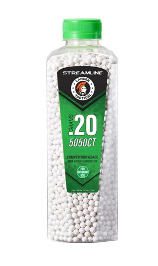 Lancer Tactical Streamline biodegradable 0.20g airsoft BBs white 5050 count