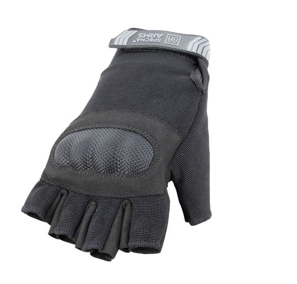 Specna Arms Protector half-finger tactical gloves black with knuckle protection
