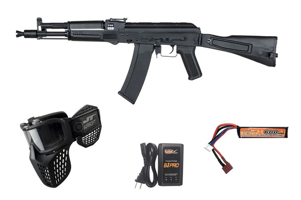 Specna Arms J73 CORE HAL ETU AK airsoft starter package black with battery charger and JT Delta 3 goggle