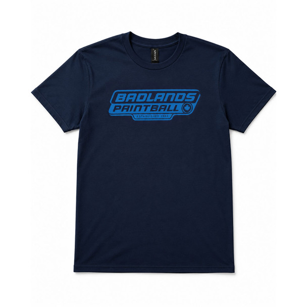 Badlands Paintball navy Racer T-shirt with blue chest print