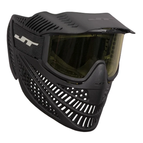 JT Elite Prime Paintball Goggles with yellow lens and integrated visor
