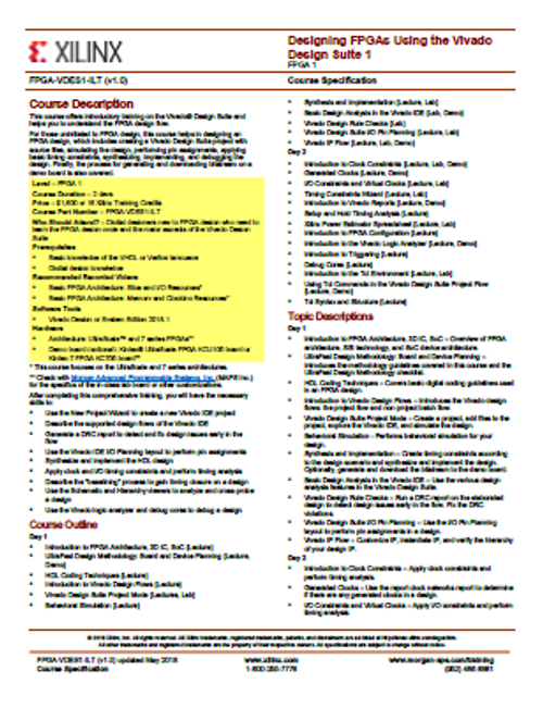 Please see https://morgan-aps.com/trainingpdf/FPGA-VDES1.pdf for a complete course description.