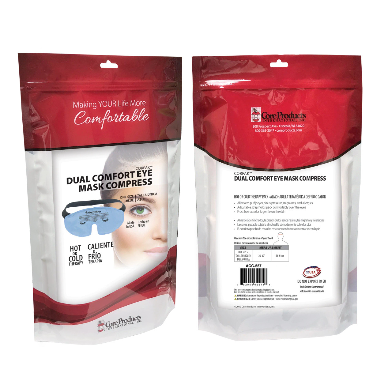 Migraine Eye Mask Hot or Cold Therapy Pack Oranotech