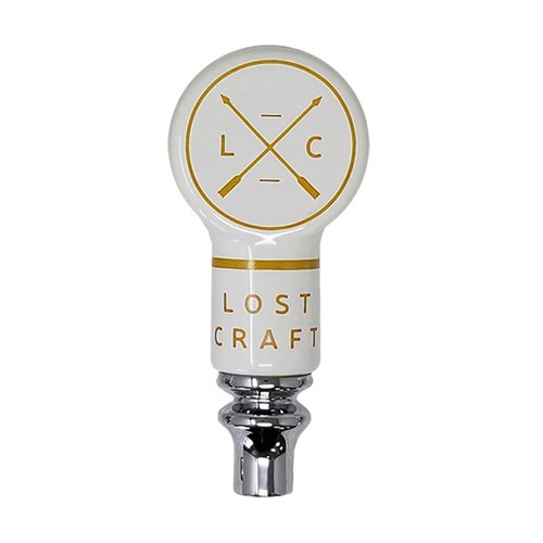 Lost Craft Gold On White Short Collectible Beer Tap Handle