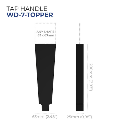Custom Wooden Tap Handle with Topper - Model WD-7