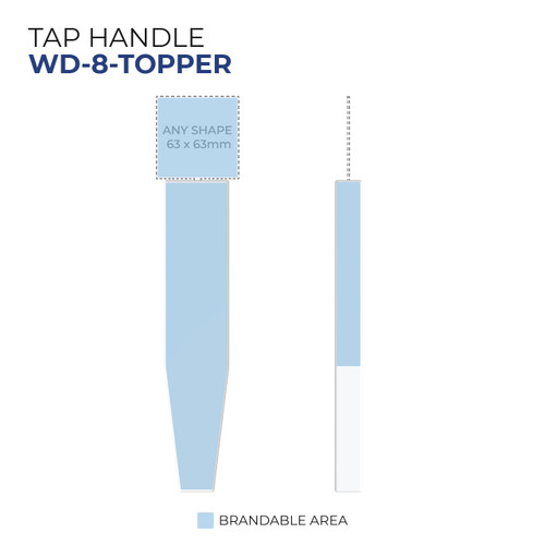 Custom Wooden Tap Handle with Topper - Model WD-8