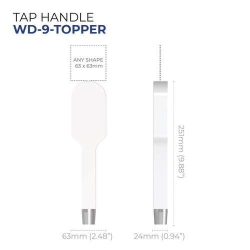 Custom Wooden Tap Handle with Topper - Model WD-9