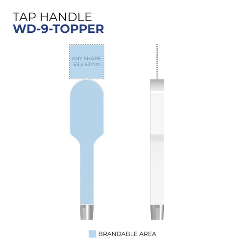 Custom Wooden Tap Handle with Topper - Model WD-9