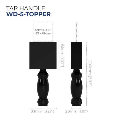 Custom Wooden Tap Handle with Topper - Model WD-5