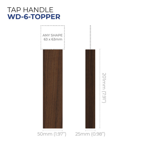 Custom Wooden Tap Handle with Topper - Model WD-6