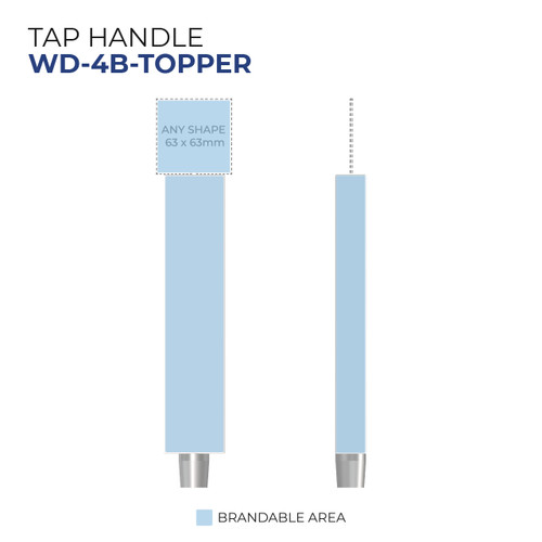 Custom Wooden Tap Handle with Topper - Model WD-4B