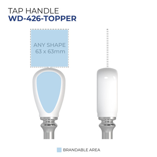 Custom Wooden Tap Handle with Topper - Model WD-426