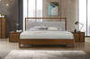 California King Nova Domus Falcor - Modern Grey Fabric & Walnut Veneer Bed / VGMABR-107-BED-CK