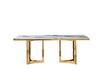 Modrest Loomis - White Marble & Gold Dining Table / VGZAT1301