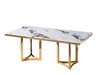 Modrest Loomis - White Marble & Gold Dining Table / VGZAT1301