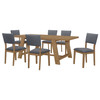 Sharon 7-piece Rectangular Dining Table Set Brown / CS-104171-S7