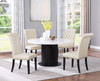 Sherry 5-piece Round Marble Top Dining Table Set Beige / CS-115490-S5