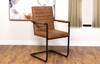 Nate Upholstered Dining Arm Chair Antique Brown and Black (Set of 2) / CS-123153