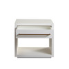 Encore Solid Mango Wood 1-Drawer End Table in White Finish w/ Gold Metal Handle / ENCOREETWH