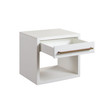 Encore Solid Mango Wood 1-Drawer End Table in White Finish w/ Gold Metal Handle / ENCOREETWH