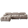 Paloma 4PC Modular 111 Inch Reversible Chaise Sectional in Mink Tan Velvet / PALOMA1LC1AC1RC1OTTN