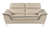 Modern Leather Upholstered Sofa and Loveseat / 168-BEIGE-2PC