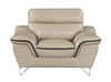 36" Modern Leather Upholstered Chair / 168-BEIGE-CH