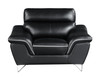 Modern Leather Upholstered Sofa Set / 168-BLACK