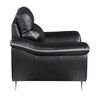 Modern Leather Upholstered Sofa and Loveseat / 168-BLACK-2PC