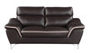 Modern Leather Upholstered Sofa and Loveseat / 168-BROWN-2PC