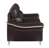 Modern Leather Upholstered Sofa and Loveseat / 168-BROWN-2PC