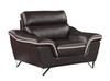 36" Modern Leather Upholstered Chair / 168-BROWN-CH