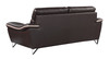 86" Modern Wood and Leather Upholstered Sofa / 168-BROWN-S