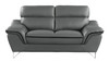 86" Modern Wood and Leather Upholstered Sofa / 168-GRAY-S