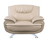 Modern Leather Upholstered Sofa Set with Wood Frame / 405-BEIGE