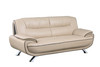 Modern Leather Upholstered Sofa Set with Wood Frame / 405-BEIGE