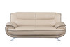 Modern Leather Upholstered Sofa Set with Wood Frame / 405-BEIGE