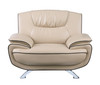 40" Modern Leather Upholstered Chair in Beige / 405-BEIGE-CH