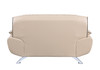 64" Modern Leather Upholstered Loveseat in Beige / 405-BEIGE-L